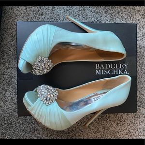 Badgley Mischka Mint Wedding Shoes 6.5